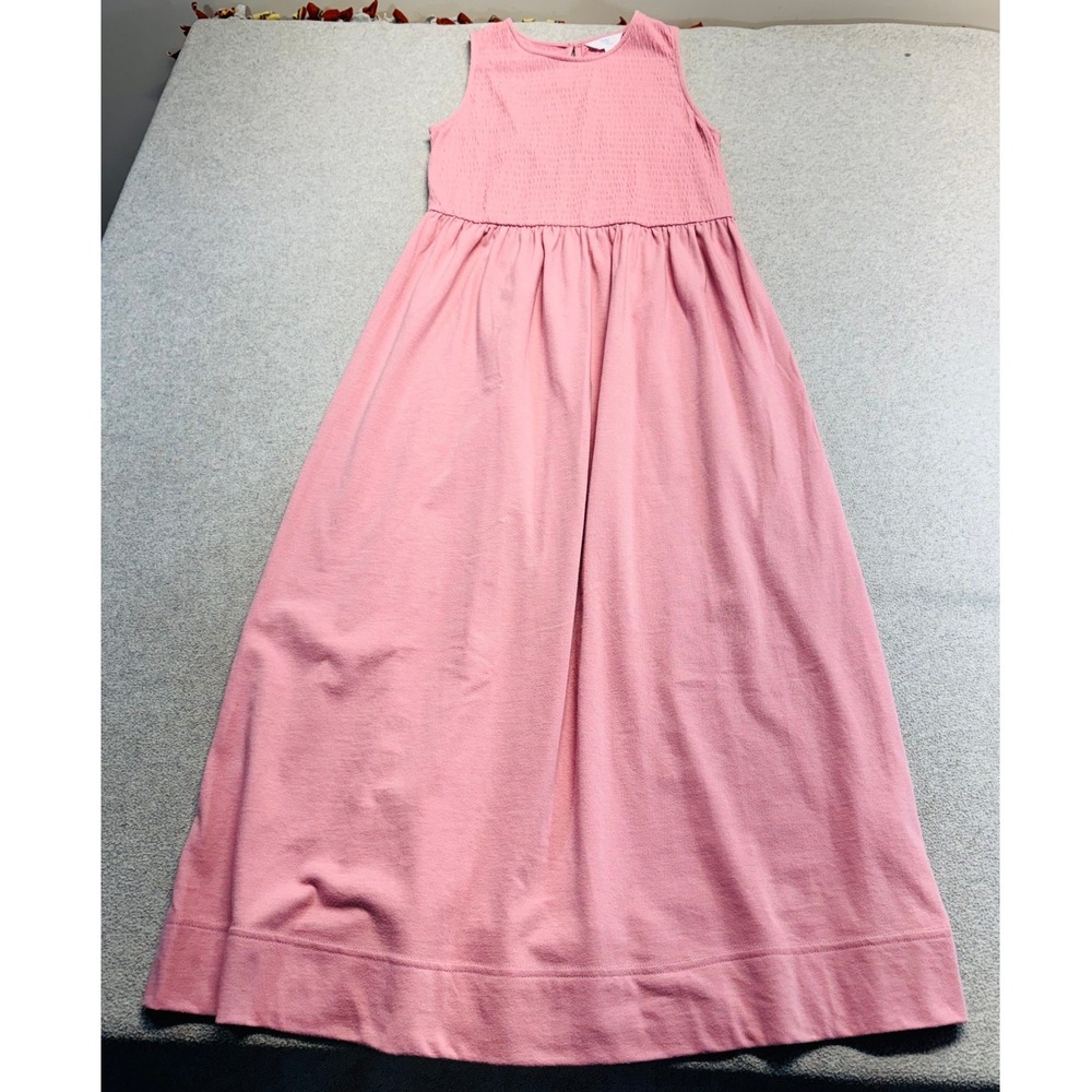 Time and Tru Womens XS Pink Sleeveless Maxi Dress Smocked Bodice Casual Boho